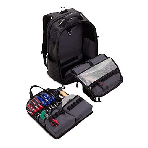 SwissGear Tool Bag Backpack, Fits Up to 17-Inch Laptop, Work Pack PRO, Black - Image 9