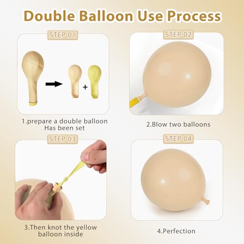 Image of Blocesa Green Pink White Balloons Arch Kit, Double Stuffed Pastel Balloon with Sage Green Peach Mauve Light Yellow White Sand Balloon for Birthday Party Wedding Woodland Safari Summer Pool Decor