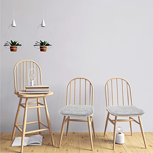 PAGGED Silver Grey Kitchen Dining Chairs Cushions Set of 4 Non Slip Foam Patio Seat Cushions Washable Soft Thick Pads Large Wooden Metal Tapered Chair Cushions,17" x 15" by PAGGED - Image 7