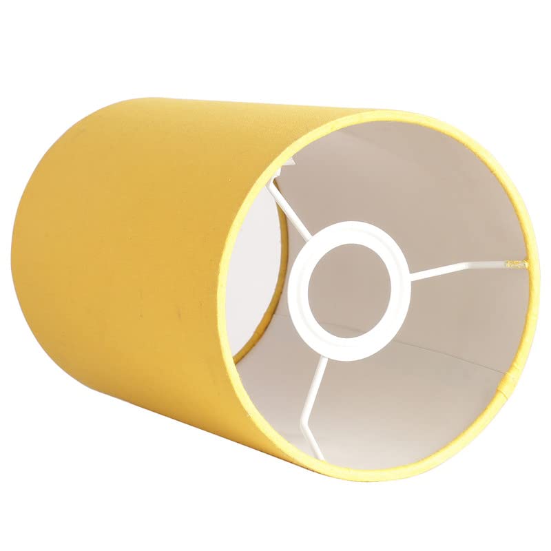 Image of Yellow Color, Classic Pendant Cylinder Lamp Shade, Decorative Light Lamp, Hanging Spotlight with Fixture (Beige), 40Watts, Black Canopy -: Pack of 1 (10 * 6 Inches)