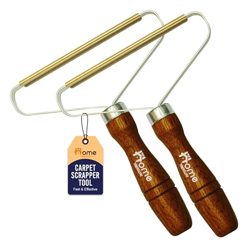 2 Pcs Double-Sided Carpet Scraper Tool & Lint...