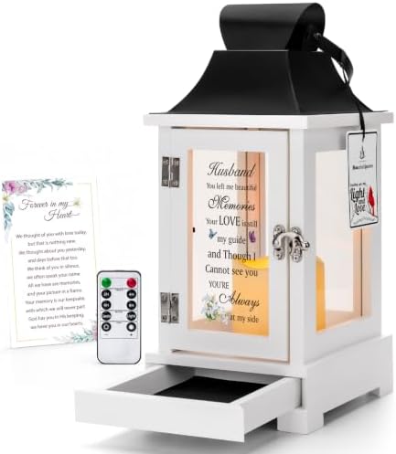 Memorial Lantern with Keepsake Drawer,Sympathy Gift for Loss of L...