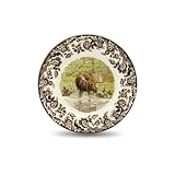 Spode Woodland Dinner Plate, Majestic Moose, 10.5” | Made in England | Ideal Hunting Cabin Décor | Microwave and Dishwasher Safe