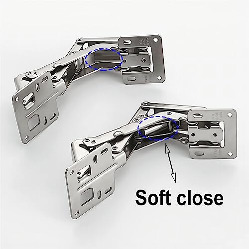 Qrity 2 Pcs 175 Degree Hinges Soft Close Hinge Hydraulic Frameless Cabinet Doors Hinges Adjustable Mounting Hinges For Cabinet, Cupboards, Wardrobe #TOP6