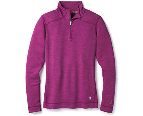 Smartwool Womens Base Layer Top - Merino 250 Wool Active 1/4 Zip Outerwear Meadow Mauve Heather - Past Season Small