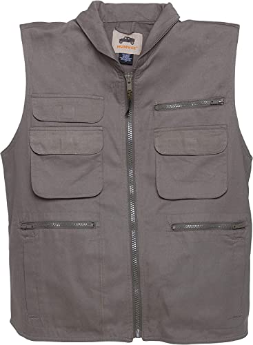 Image of Humvee Ranger Travel Vest for Men, Women, Unisex with Hideaway Hood - Vest for Camping, Photography, Hiking, Outdoor - 100% Cotton, Khaki, XX Large