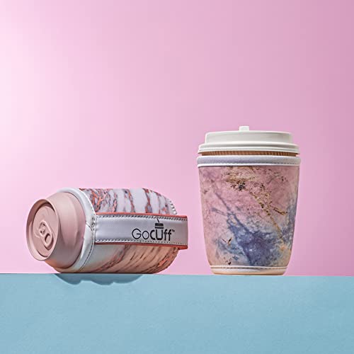 Gocuff Regular Can Cuff Covers Reusable Insulator With Handle: Neoprene Can Coosies With Insulated Sleeves For Soda, Energy Drink, Beer, Other Regular 12 Oz Skinny Can Beverages (Rose Gold Marble) #TOP5