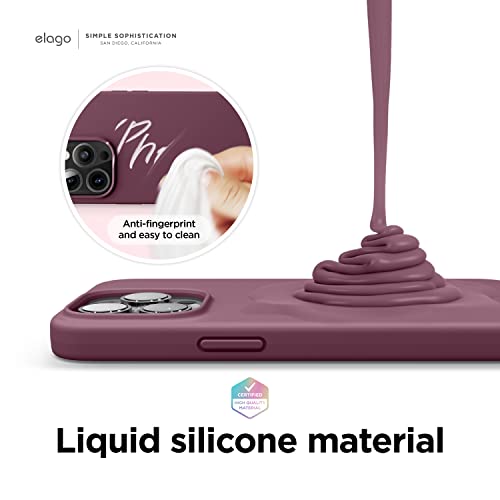 elago Compatible with iPhone 13 Pro Max Case, Liquid Silicone Case, Full Body Screen Camera Protective Cover, Shockproof, Slim Phone Case, Anti-Scratch Soft Microfiber Lining, 6.7 inch (Burgundy) by elago - Image 4