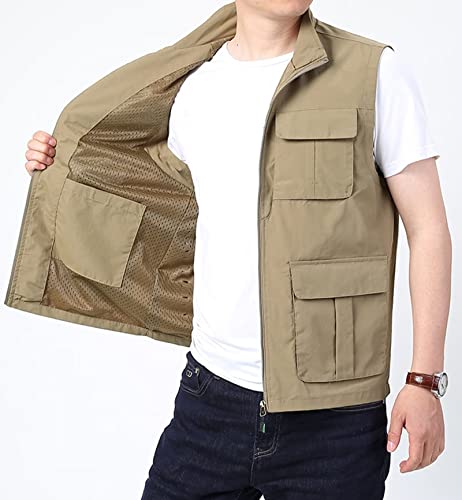 Men's Hiking Vest Outdoor Fishing Vest Casual Multi-Pocket Waistcoat Photography Sleeveless Jacket Gilet Waterproof #TOP3