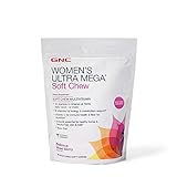 GNC Women's Ultra Mega Soft Chew Multi-Vitamin Supplement, Mixed Berry, 60 Count