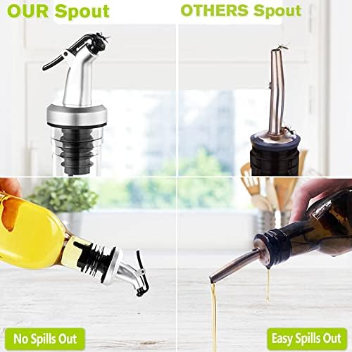 Oil Dispenser Olive Oil Bottle Drizzler Vinegar Bottle 500ml Glass Olive Oil Dispenser Bottle for Cooking Lead-Free Glass Oil and Vinegar Bottle for Oil Vinegar Soy Etc (2 PCS)