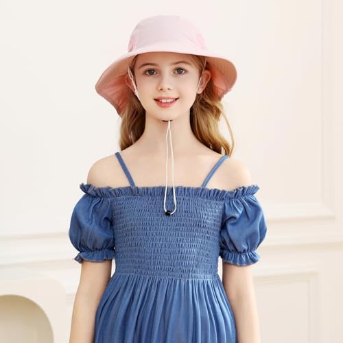 XIAOHAWANG Girls Sun Hat Baby Beach Hats Boys UPF 50+ Kids Summer Protection Cap Toddler Breathable Caps Wide Brim Neck Flap3