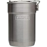 Stanley Adventure Nesting Two Cup Stainless Steel Cookset | 32 oz Pot and Lid with Fold & Lock Handle | Camping Essentials for Your Camp Kitchen | BPA-Free | Stainless Steel