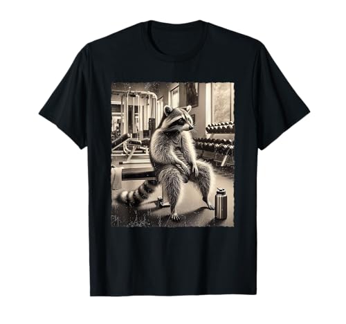 Racoon Fitness Workout Lover Pump Cover Gym Muscle Mommy T-Shirt