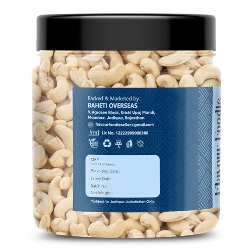 Image of Flavour Foodie Premium Cashew Nuts 250gm | Kaju Nut Dry Fuits | Natural & Crunchy Premium Whole Cashews | Gluten-Free Healthy Snack | Nutritious & Delicious Gift