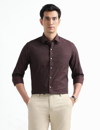 Image of Arrow Checked Slim Fit Mens Formal Shirt - Cotton, Breathable & Comfortable, Full Sleeves Shirts for Men