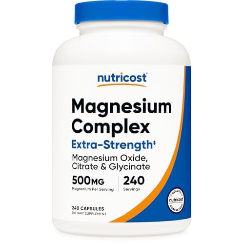 Nutricost Magnesium Complex 500mg, 240 Capsules – Magnesium Oxide, Citrate, and Glycinate – Gluten Free and Non-GMO