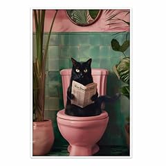 Black Cat Toilet-Unframed