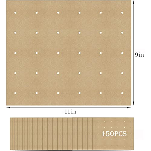 150Pcs Unbleached Air Fryer Parchment Paper,11 X 9 Inch Air Fryer Disposable Paper Liner,Perforated Air Fryer Liners For Black-Decker,Cuisinart,Foodi,Breville,Gowise #TOP1