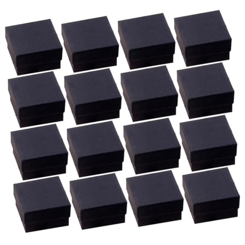 Boîte de rangement bijoux papier kraft noir compacte avec mousse de bague - 2