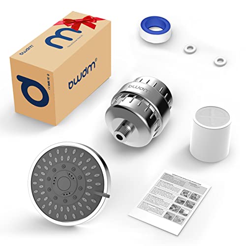 Filtered Shower Head Set, Bwdm 15 Stage Shower Filter High Pressure 5 Spray Modes Showerhead With Water Softener Filter Cartridge For Hard Water Remove Chlorine Heavy Metals And Sediments #TOP6