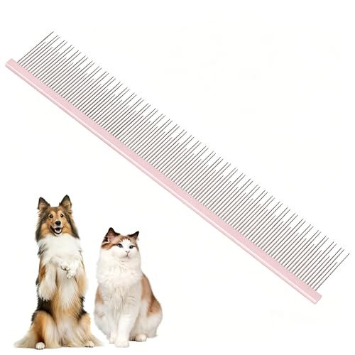 Image of 8.5 Inch Upgrade Professional Pet Comb,Dual-Tooth Grooming Comb Anti-Static Smooth Rounded Corners Prevent Friction Breakage and Irritation,Long-Haired Cats and Dog Essential,Christmas Pet Gift
