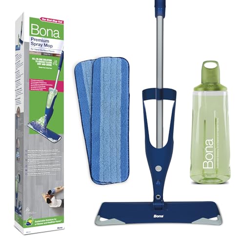 Bona Spray Mop Premium para Suelos Laminados y Superficies Duras, 2x recambio mopa de microfibra lavable