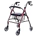 HYRL Marcheur Assis à Roues, rollator Walker avec siège et Roues-Walker Pliant et Chaise de Transport (Rouge)