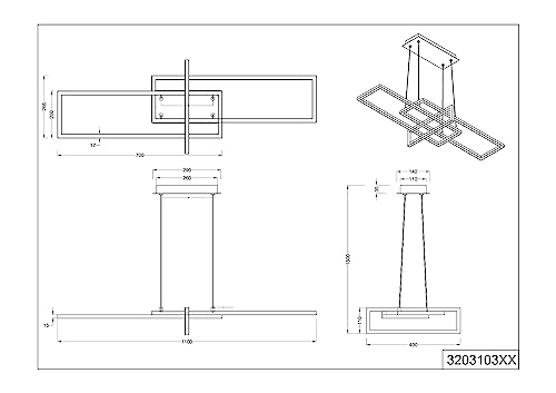 Trio Lighting Lampada A Sospensione Salinas Led, Colore Ottone, Metallo, Lunghezza 110 Cm - 11