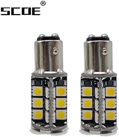 SCOE Auto Led Bulb Lamp BAZ15D PY21W/4W 7225 DC12V 30SMD Bright Energy Saving Nichia Chips Used For Brake Stop Back Up Tail Reverse Parking Side Marker Lights Pack of 2- Yellow