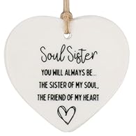 Package Content: You will receive 1 piece of soul sister hanging plaque. There are printed with warm words and heart patterns on both sides, meaningful and literary. Proper Size: The ceramic heart gift measures about 7x7.3cm/2.76x2.87 inches. Perfect...