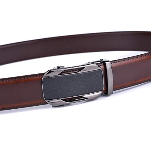 Image of Beltox Men Leather Belt w Slide Ratchet Interchangeable Buckle