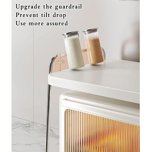 Support à micro-ondes en bois et métal noir pour comptoir de cuisine - 4