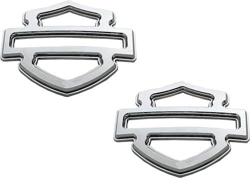 2Pcs Set Chrome Double Layer CVO Custom Tank Emblems Badges (Chrome)