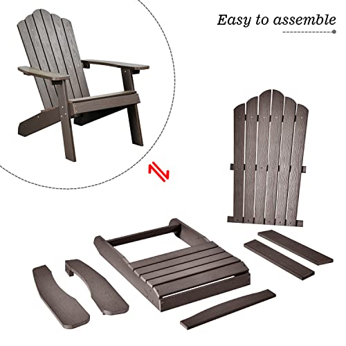 Ovios Adirondack Chair Resin Adirondack Chairs Modern Adirondack Chairs,Brown #TOP6