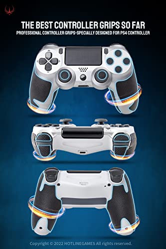 Hotline Games 2.0 Plus Controller Grip Compatible With Ps4 Dualshock 4 Controllers Grips Tape, Textured Soft Skin Kit, Pre-Cut, Easy To Apply, Sweat-Absorbent (For Handle Grips+Buttons+Triggers) #TOP1