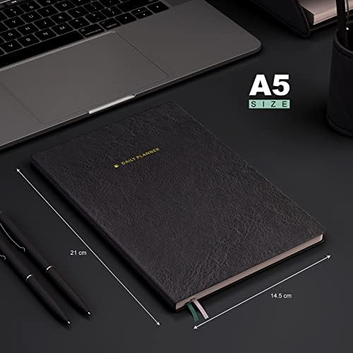 TDOLISSTE - To Do List Notebook A5 Daily Planner, Undated Productivity Organiser with Schedule, Task List and More, for Work, Students & Home