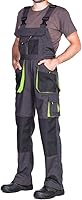 MAZALAT work wear Arbeitshosen männer, Arbeitslatzhose Herren mit Kniepolstertaschen, Größen S-XXXL, Latzhose herren, Arbeitshose Latzhose arbeits Latzhose Qualitat Schwarz/Grün 62
