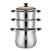 Garnek/parownica, stal nierdzewna 304, 3-warstwowa, z parownicą, do użytku domowego, zagęszczony, 22/24/26/28 cm, do kuchenki gazowej/kuchenki indukcyjnej (rozmiar: 26 cm)