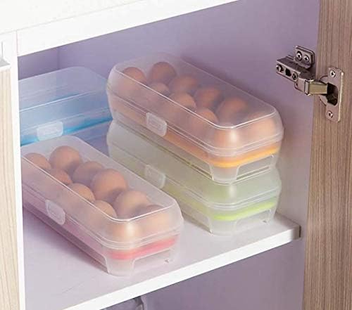 Homgomco Plastic Fridge Egg Tray Easter Egg Holder with Lid Stackable Duck Egg Storage Box Container for Refrigerator