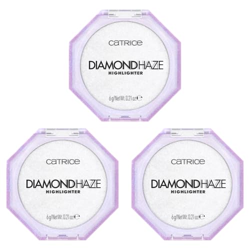 Catrice Diamond Haze Highlighter, Nr. 010, glänzend, strahlend, schimmernd, glitzernd, vegan, ölfrei, ohne Parfüm, ohne Alkohol, 3er Pack (3x6g)