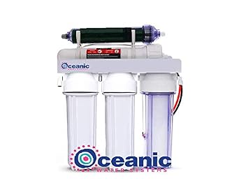 Oceanic 5 Stage Reverse Osmosis & Deionization RODI | Aquarium Reef Water Filter System - 75 GPD | Water Purifier for Fish Tank with Filters Included