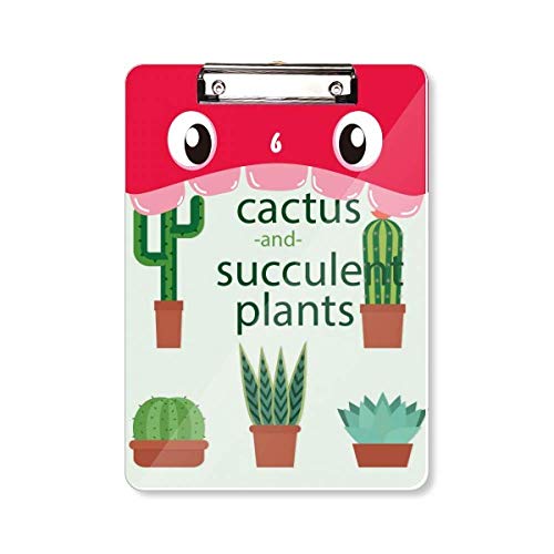 Porte-bloc A4 rigide cactus avec pince métal haute qualité