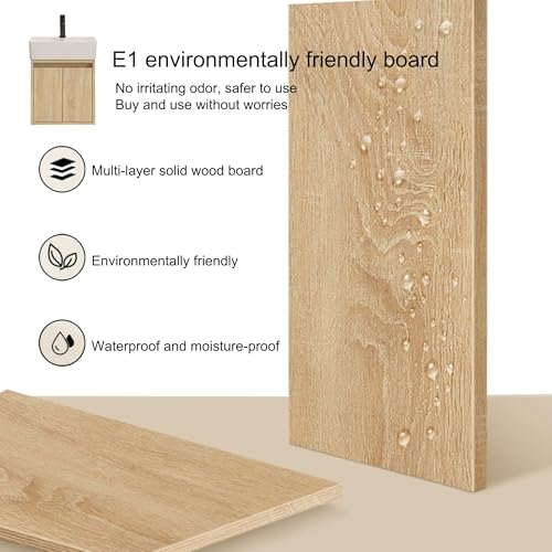 JOSIAHCQ Mueble de Baño Suspendido con Lavabo Pequeño para Espacios Reducidos(Small) - imagen 4