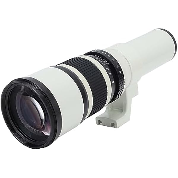 Generic Telephoto Lens with Manual Focus Achromatic Refractor Construction 500 Mm F6.3 Telephoto Lens with Manual Focus Accurate for Mirrorless Cameras WHITE