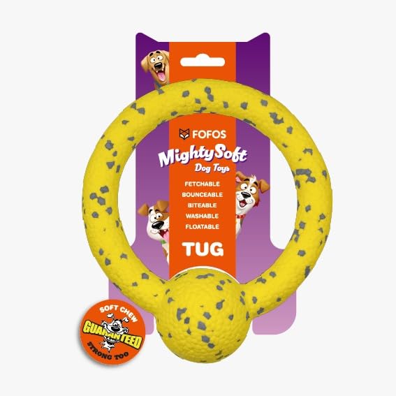 Image of BarkButler x FOFOS Super Puller Tug Toy - Chew Toys for Dogs, Dog Toys for Large Dogs (5-40kgs) - Yellow & Grey