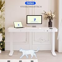 FLEXISPOT Höhenverstellbarer Schreibtisch mit Schublade und USB-C 140x70 cm – Ansicht 3