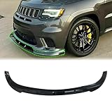 SHOWSEN 3PCS Glossy Black Front Bumper Lip Compatible with 2014-2021 Jeep Grand Cherokee SRT/2018-2021 Trackhawk Front Bumper Lip Spoiler Kit