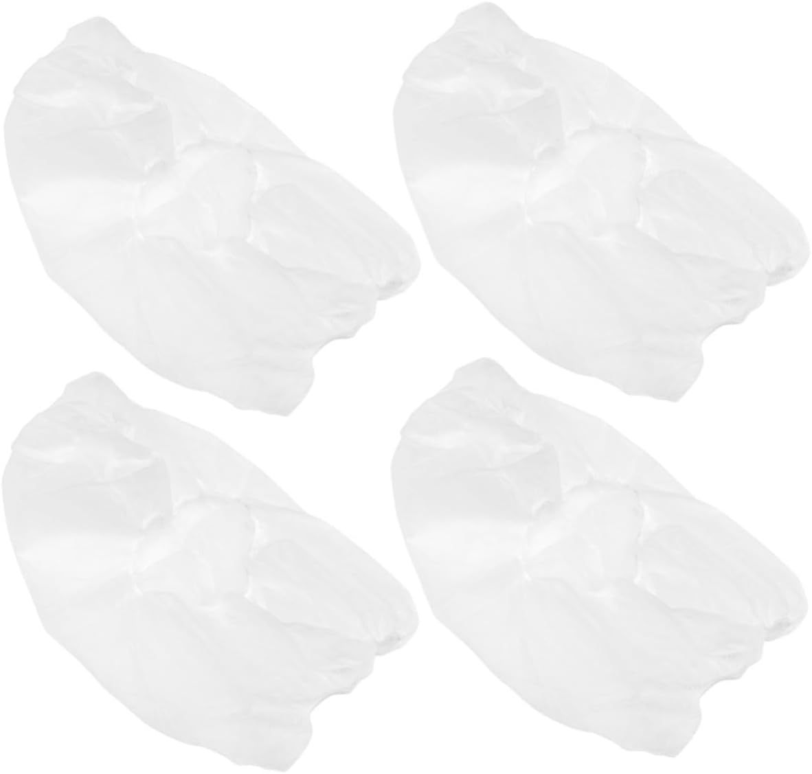 Disposable 54x34cm 20pcs Nonwoven Space Hat with Elastic Band Design, Full Face Protective Cap White for Chemical and Food Industry Go-Kart and Outdoor Safety Head Cover