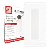 Neo G Opti-Heal Silicone Surgical Dressing – Sterile Adhesive Bandages for Surgical Wounds, Cuts, Abrasions - Absorbent Barrier Island Dressing 4x8 - Waterproof Bandages Post Surgical- 2 Pack